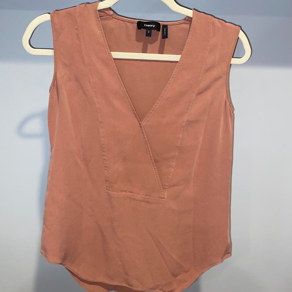 THEORY Classic Georgette Crossover Shell (Size: P)